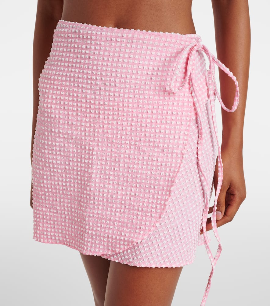 Hunza G Gingham Beach Cover-up In Pink