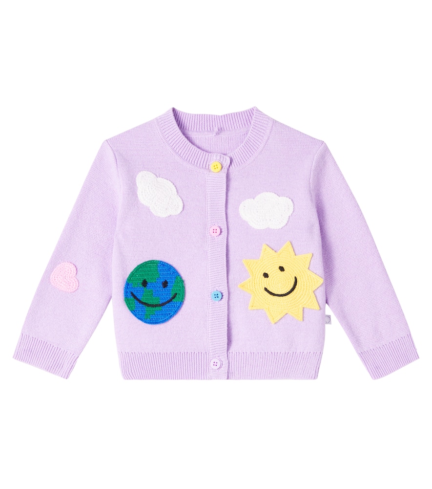 Stella Mccartney Baby Cotton And Wool Cardigan In Purple