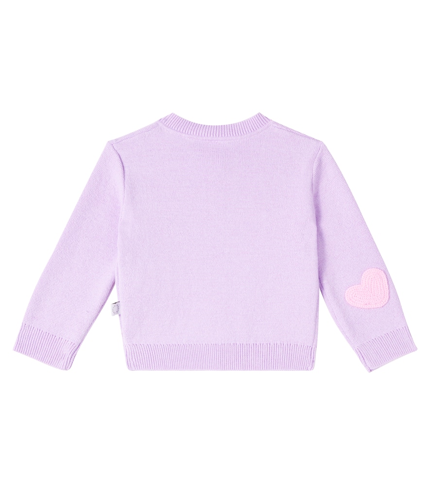 Stella Mccartney Baby Cotton And Wool Cardigan In Purple