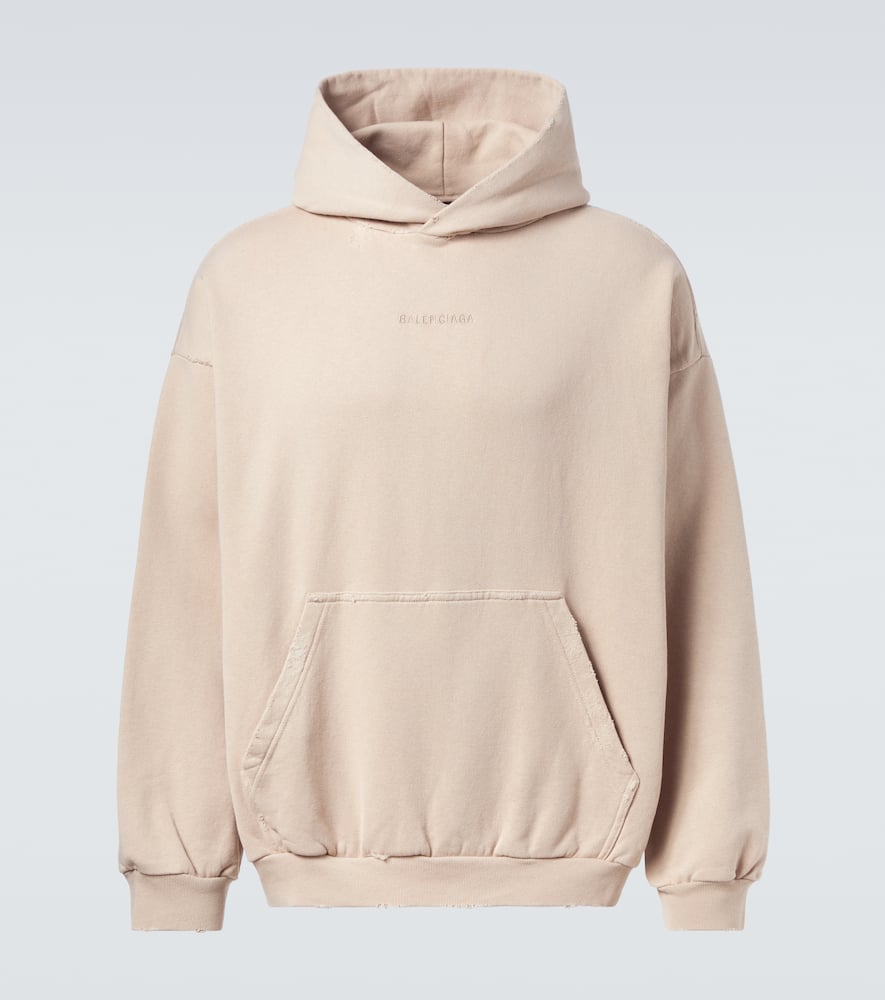 Logo cotton fleece hoodie