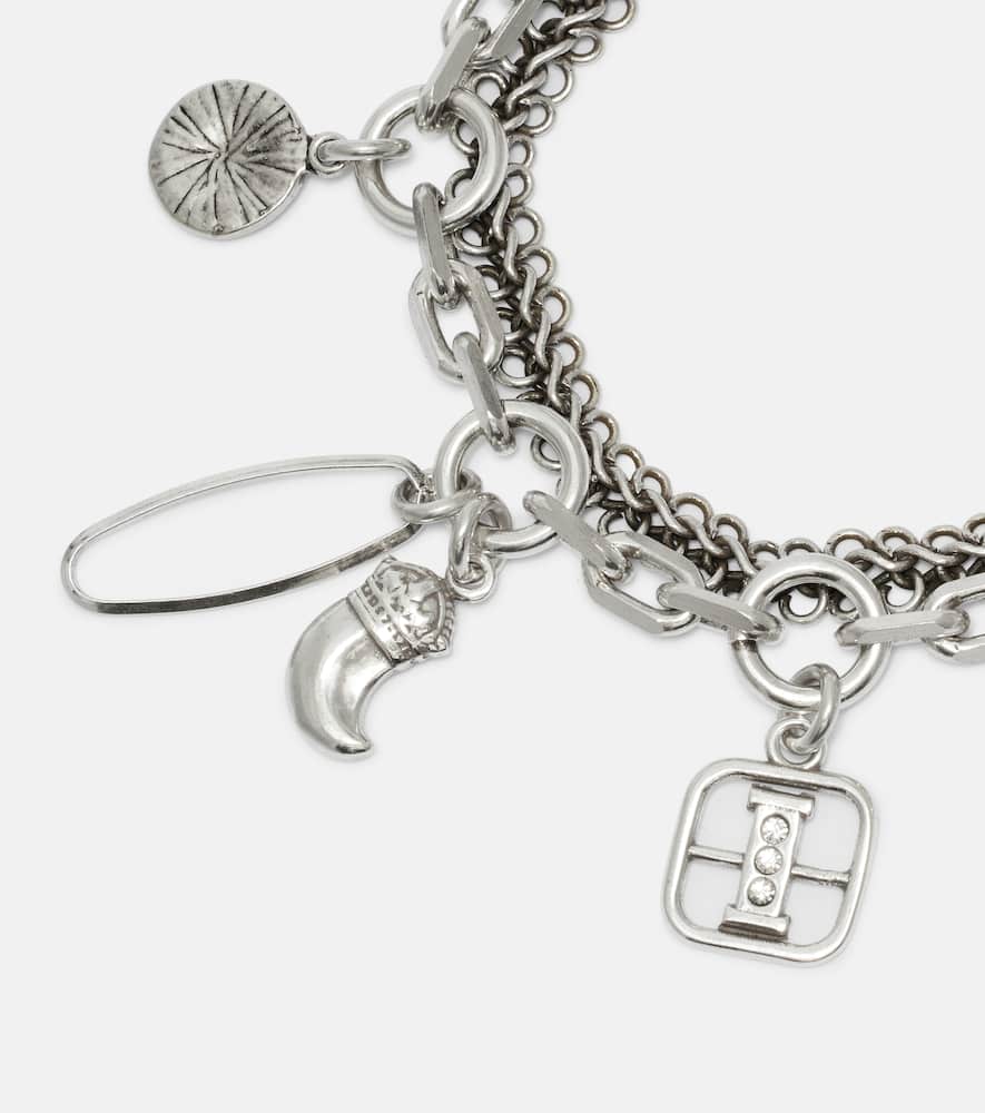 Isabel Marant Crystal-embellished Silver-tone Bracelet In White
