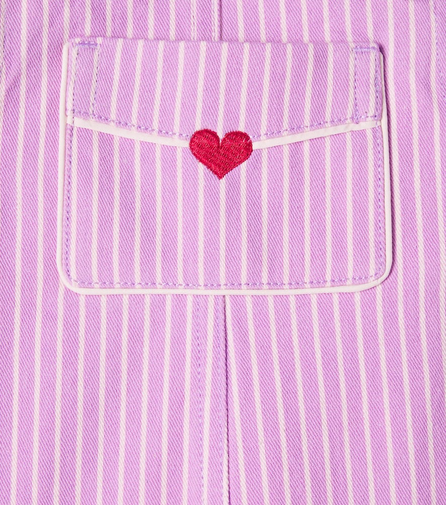 Konges Sløjd Konges Slojd Baby Lettre Striped Cotton Overalls