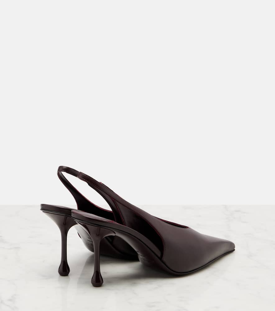 Jimmy Choo Isa 80 Leather Slingback Pumps In Burgundy