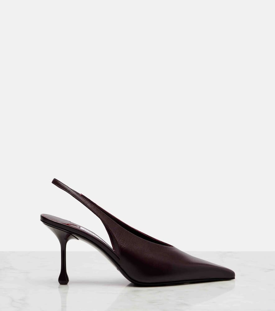 Jimmy Choo Isa 80 Leather Slingback Pumps In Burgundy