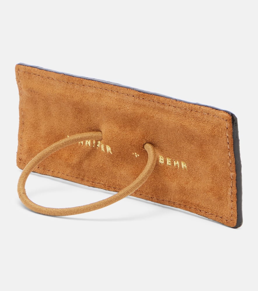 Jennifer Behr Snake-effect Leather Hair Tie In Brown