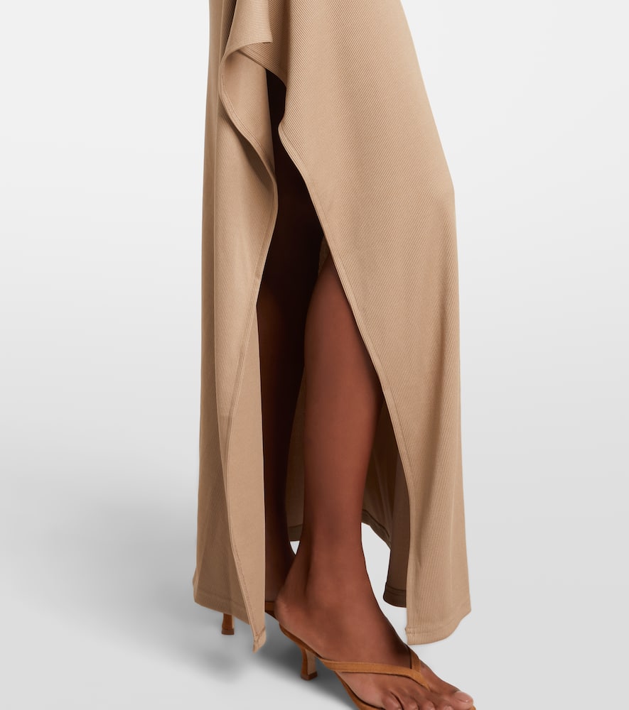 Christopher Esber Mineral Stone Embellished Jersey Maxi Dress In Neutral
