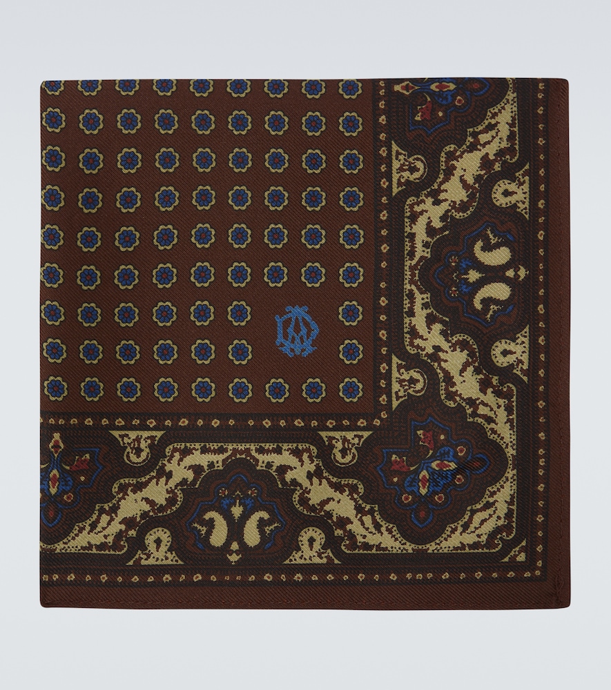 Dunhill Printed silk pocket square　ダンヒル プリントシルクポケットチーフ Dunhill