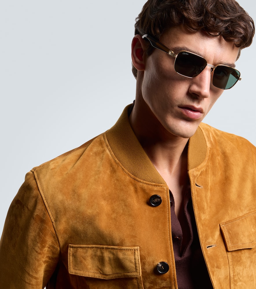 Cartier Première De  Rectangular Sunglasses In Green