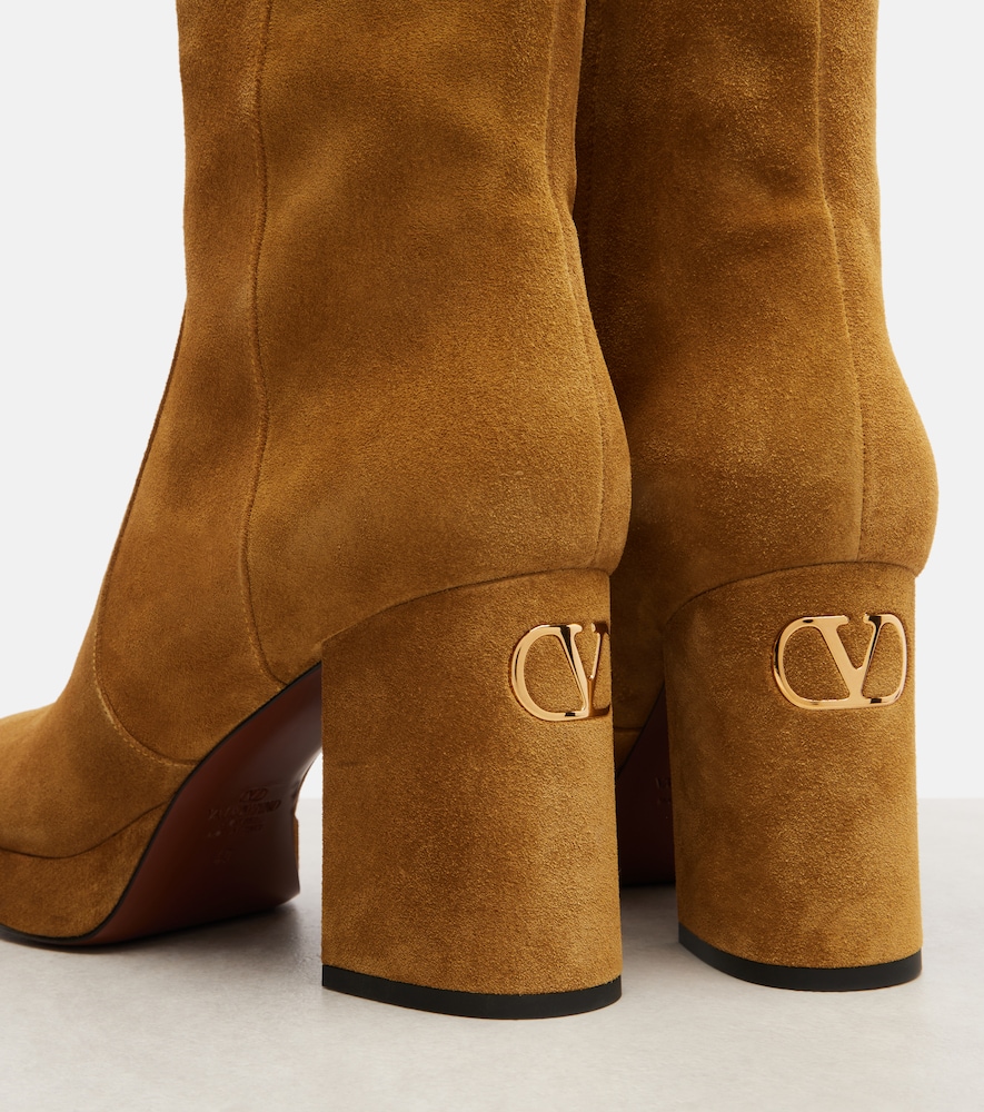Garavani Fawcette 90 Suede Platform Ankle Boots