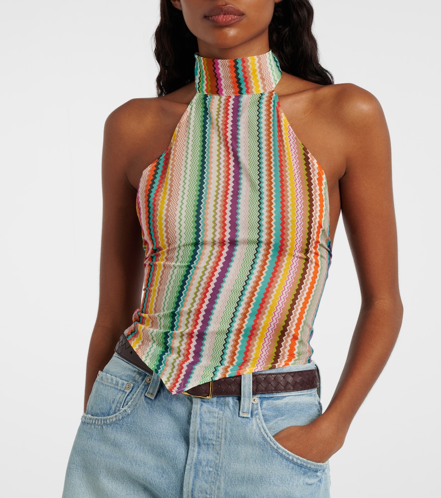 Striped Halterneck Cotton And Top