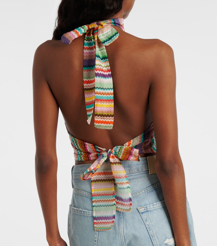 Striped Halterneck Cotton And Top