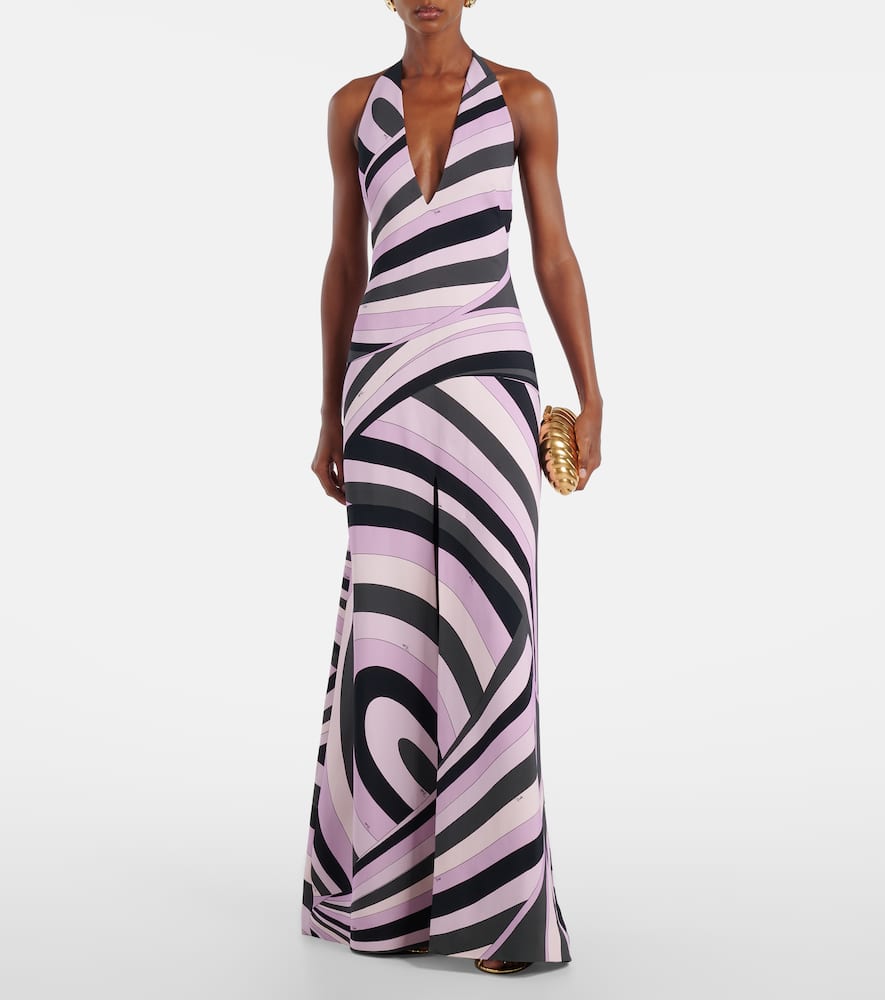 Pucci Robe Iride Aus Satin In Pink