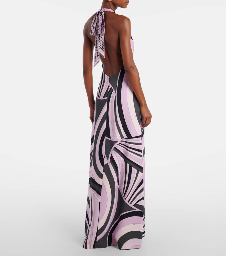 Pucci Robe Iride Aus Satin In Pink