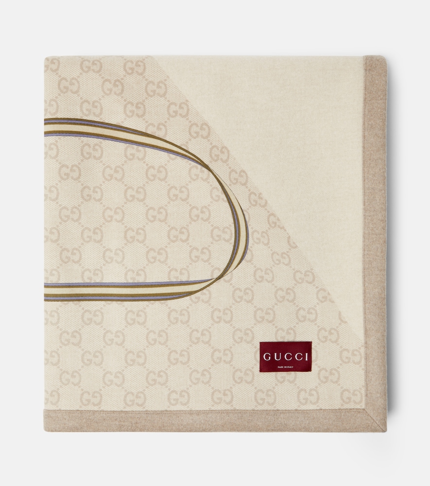 Gucci Unisex Beige Gg Printed Wool Blanket - Mytheresa