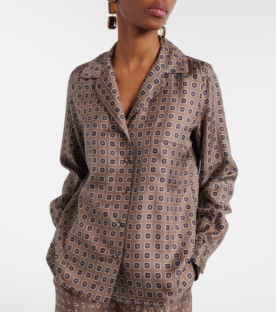  Max Mara Max Mara Disco Printed Silk Twill Shirt 