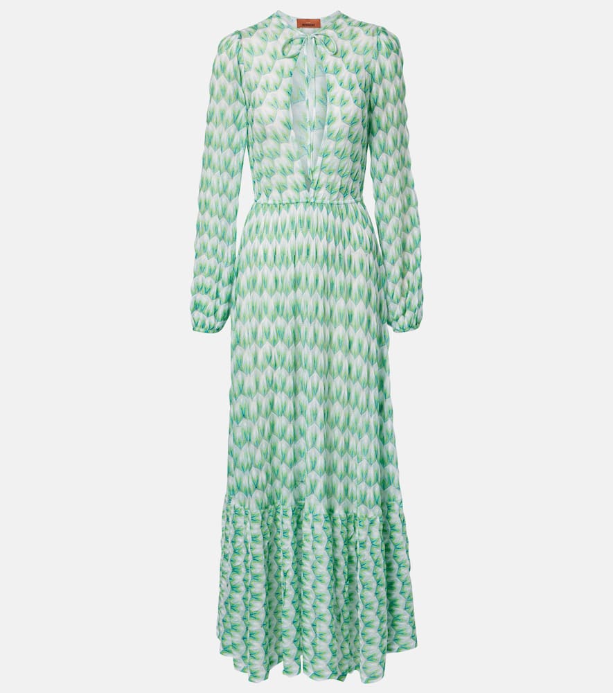 Missoni Open-knit Cutout Maxi Dress In Green