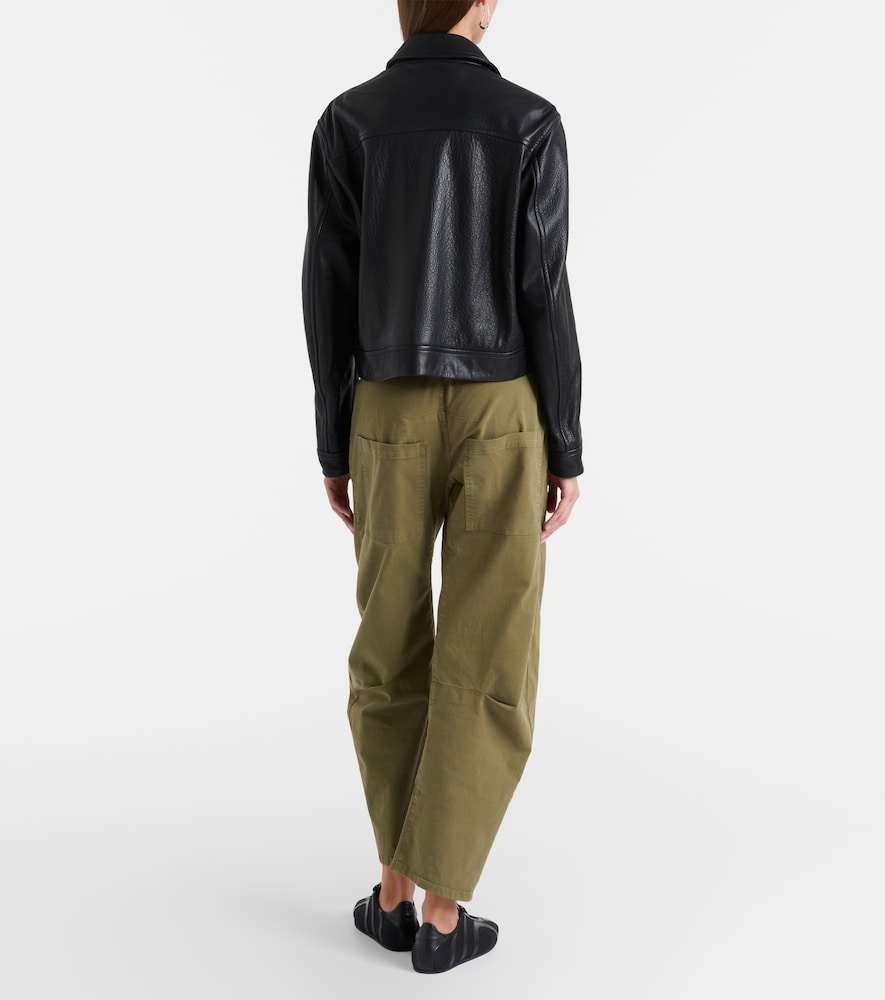 Shon Cotton Twill Barrel-Leg Pants