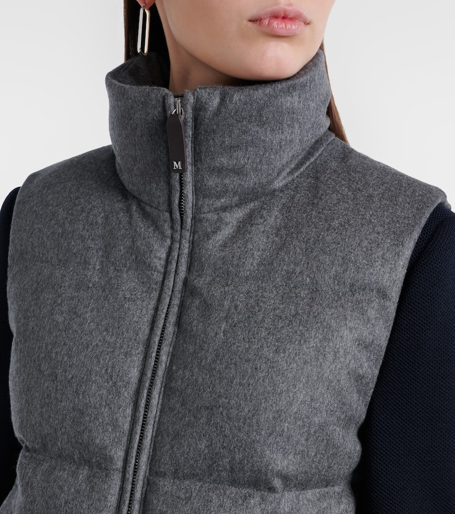 Max Mara The Cube Amoroso Cashmere Down Vest In Gray