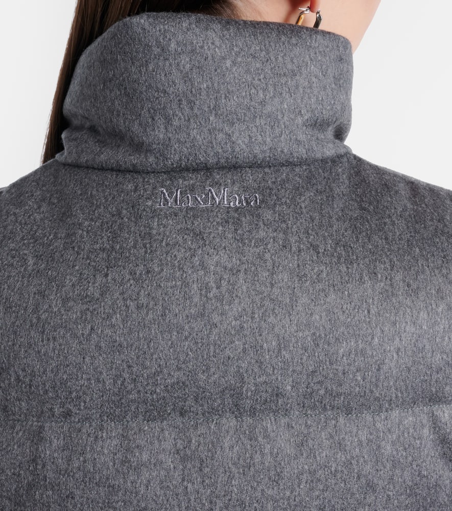Max Mara The Cube Amoroso Cashmere Down Vest In Gray