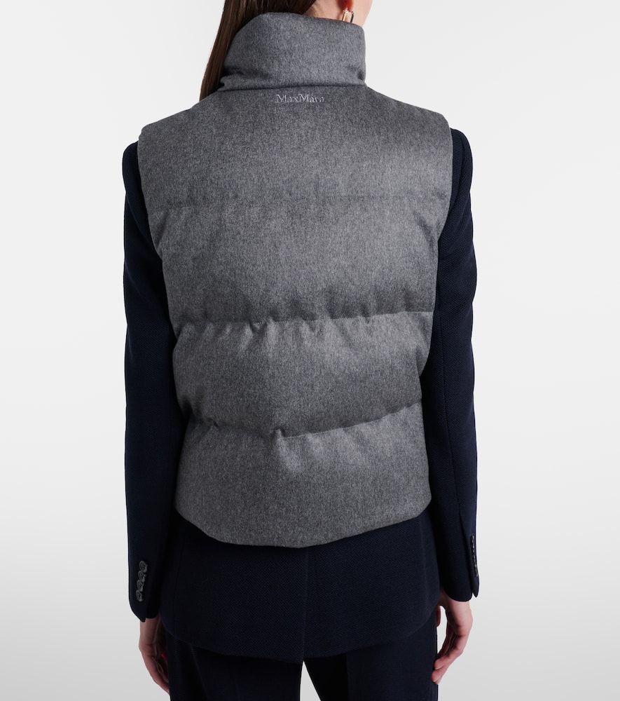 Max Mara The Cube Amoroso Cashmere Down Vest In Gray