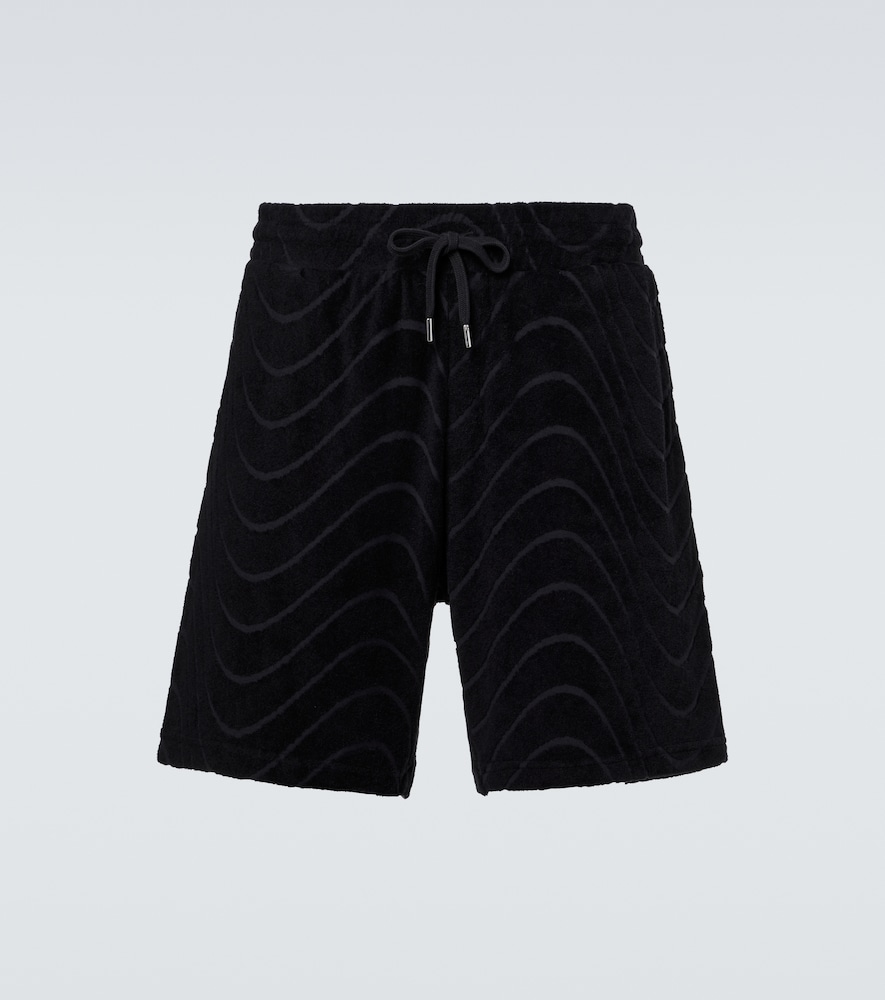 Frescobol Carioca Embroidered cotton-blend terry shorts