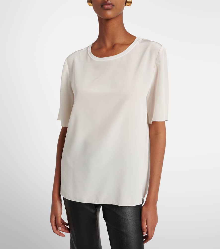 Joseph Rubin Silk Crêpe De Soie T-shirt In White
