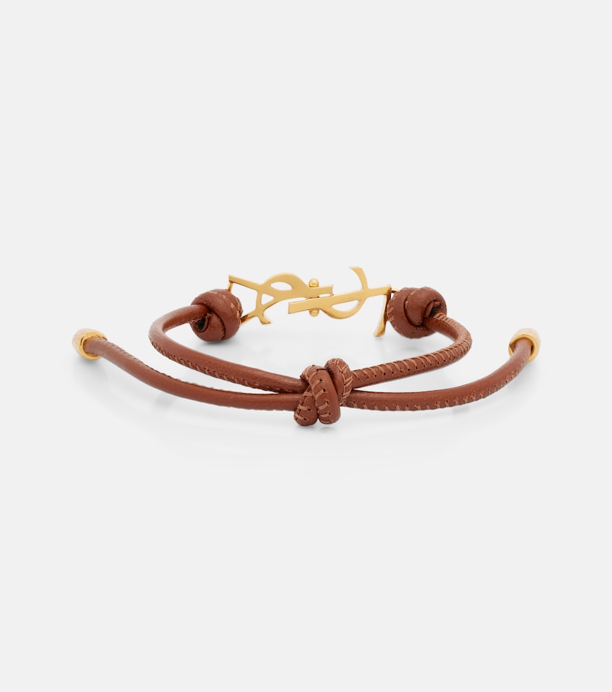  Saint Laurent Saint Laurent Cassandre Leather Bracelet 