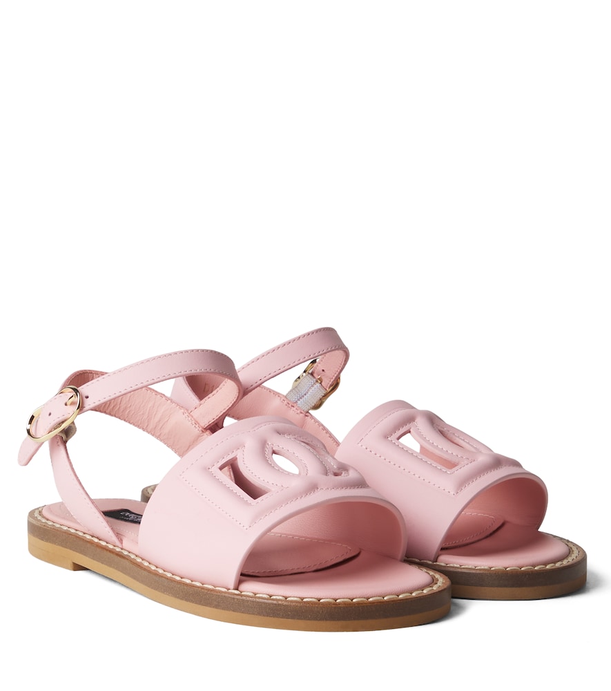 Dolce&Gabbana Kids Pink Dg Leather Sandals UK Size 12.5 - Mytheresa