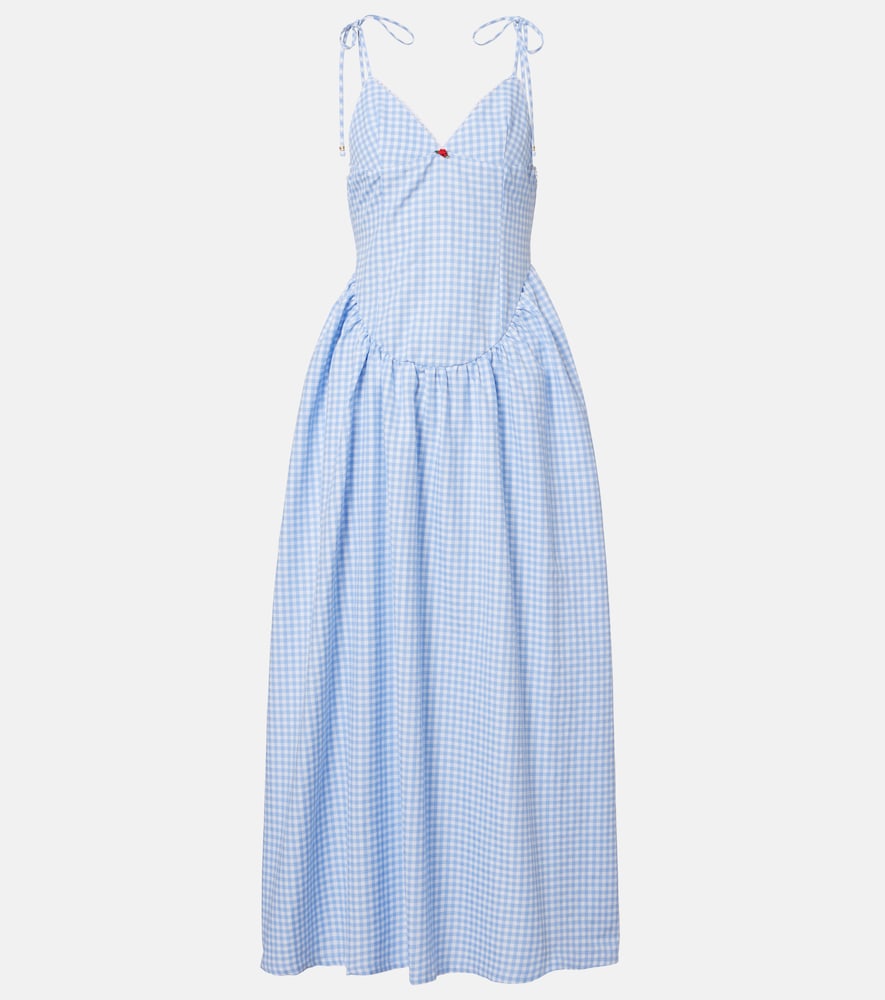 Bananhot Paloma Gingham Cotton Poplin Maxi Dress