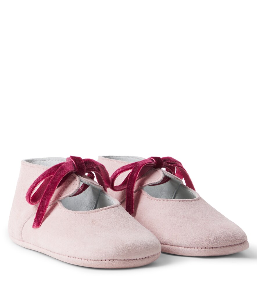 Pepa London Baby velvet-trimmed suede booties