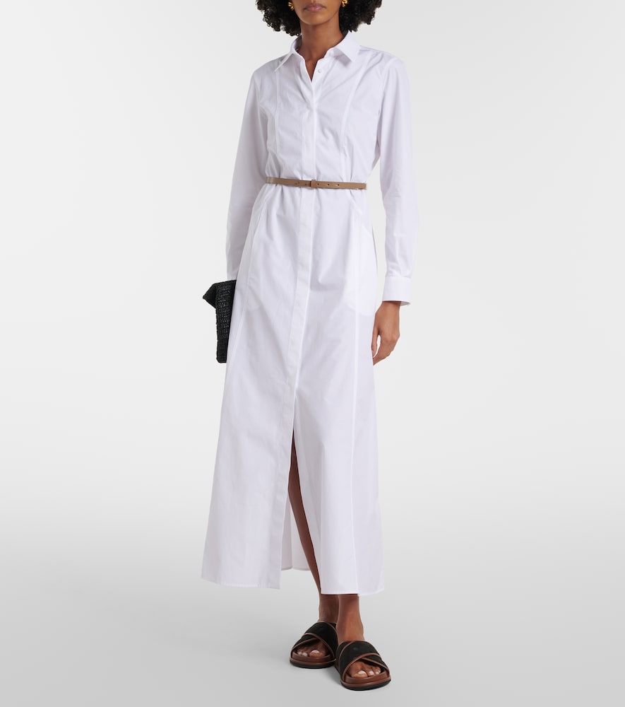 Max Mara Adunco belted cotton poplin shirt dress