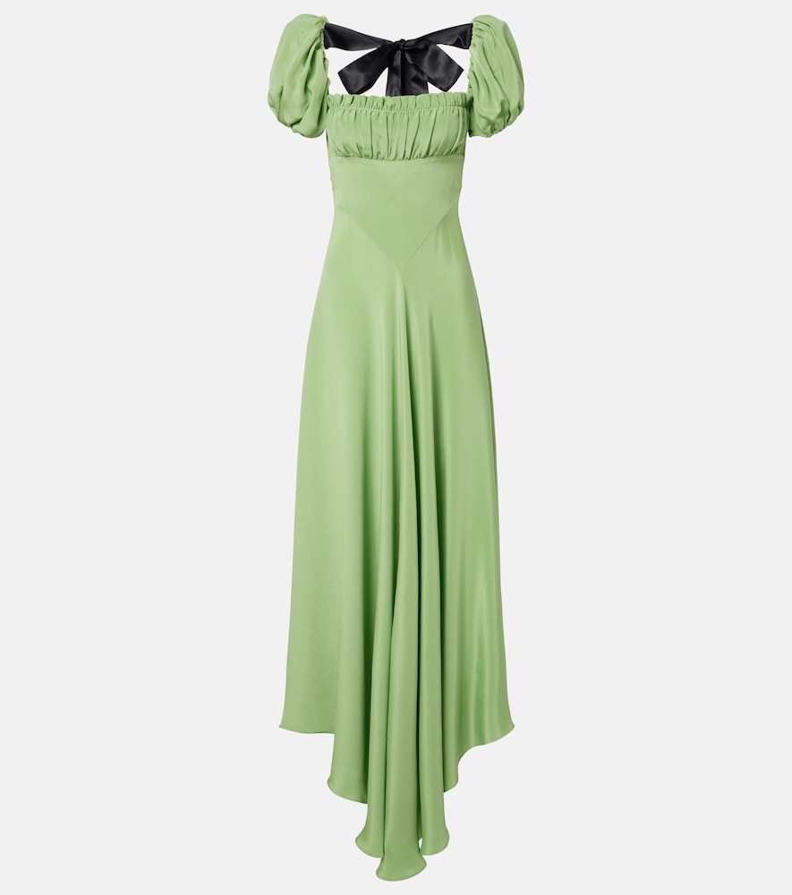 Rodarte Puff-sleeve silk crêpe maxi dress