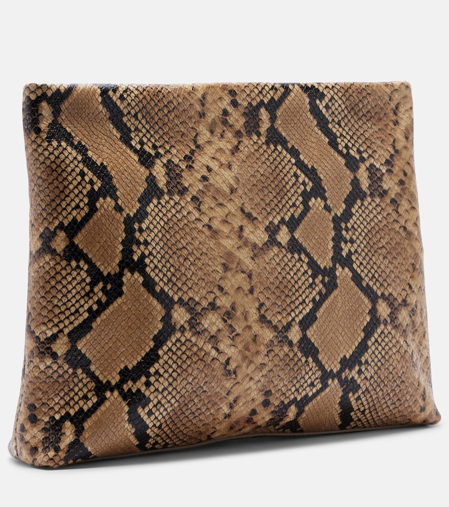  Nili Lotan Nili Lotan Jerry Small Snake-print Leather Clutch 