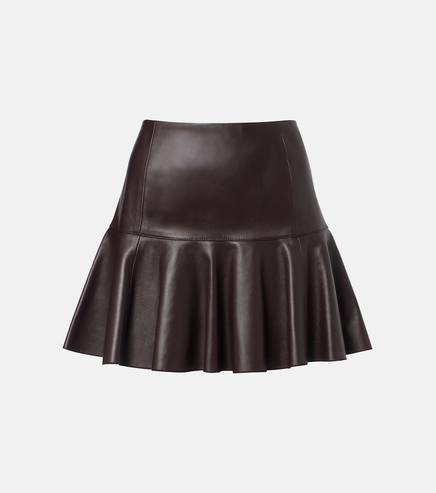 Alaia Alaïa Pleated leather miniskirt