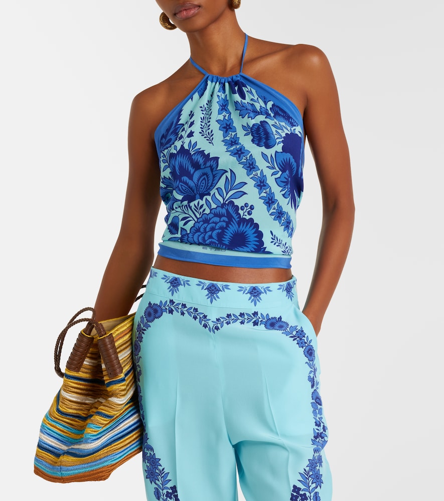 Etro Paisley halterneck silk top