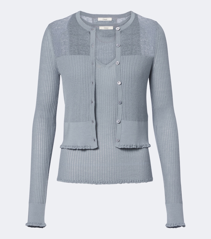 Chloé Set aus Top und Cardigan aus Pointelle-Strick