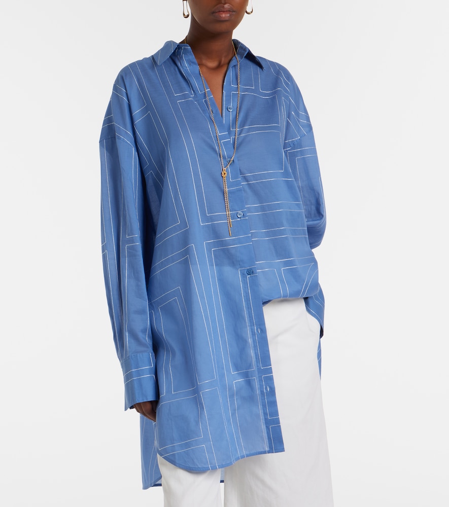 Toteme Embroidered cotton-blend shirt