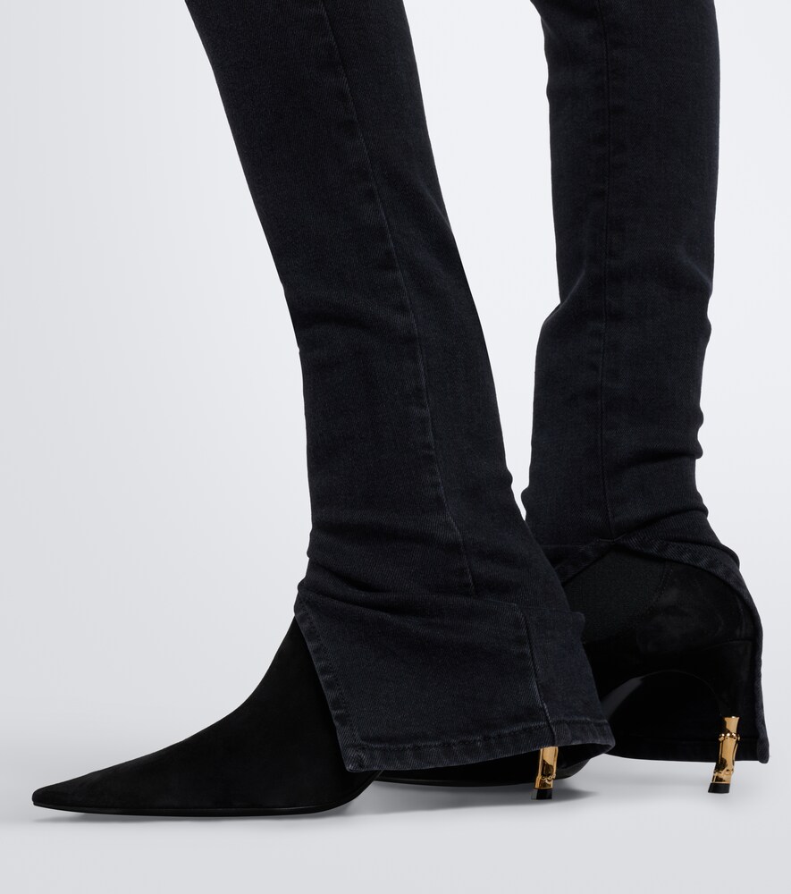 Embellished Suede Ankle Boots