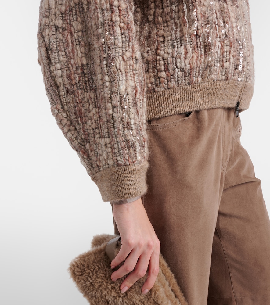  Brunello Cucinelli Brunello Cucinelli Cardigan Aus Einem Mohairgemisch Mit Pailetten 