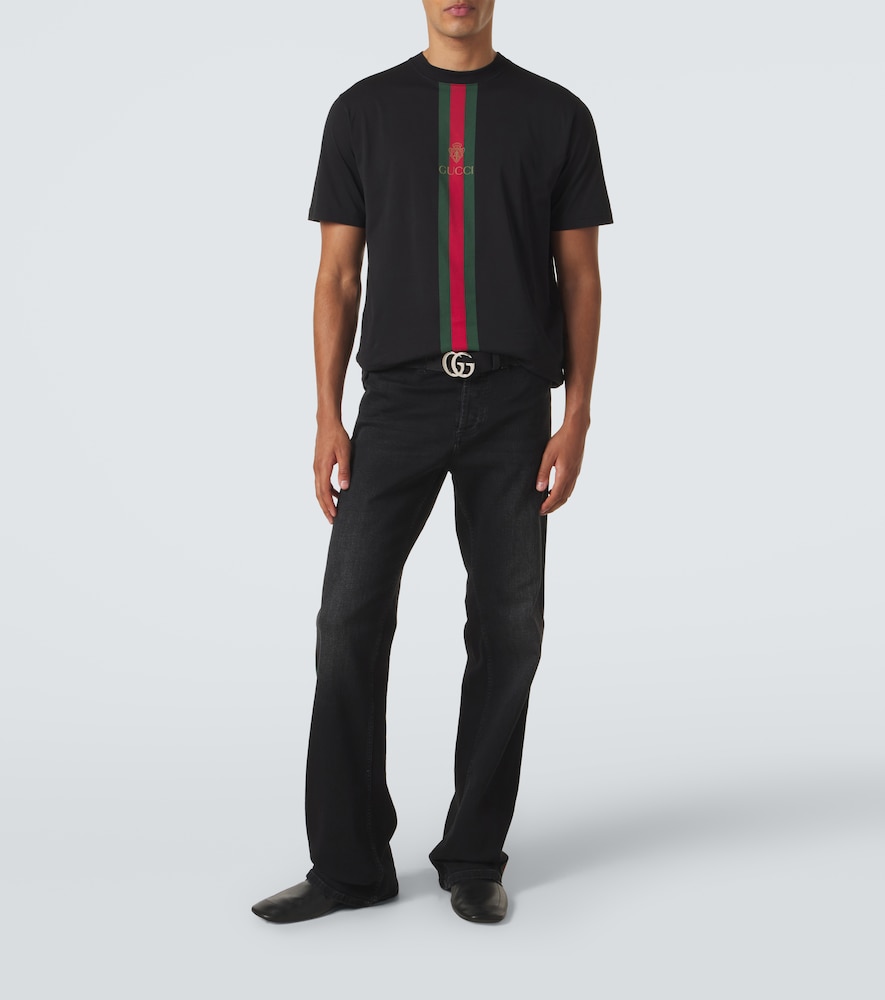 Web Stripe Cotton T-Shirt