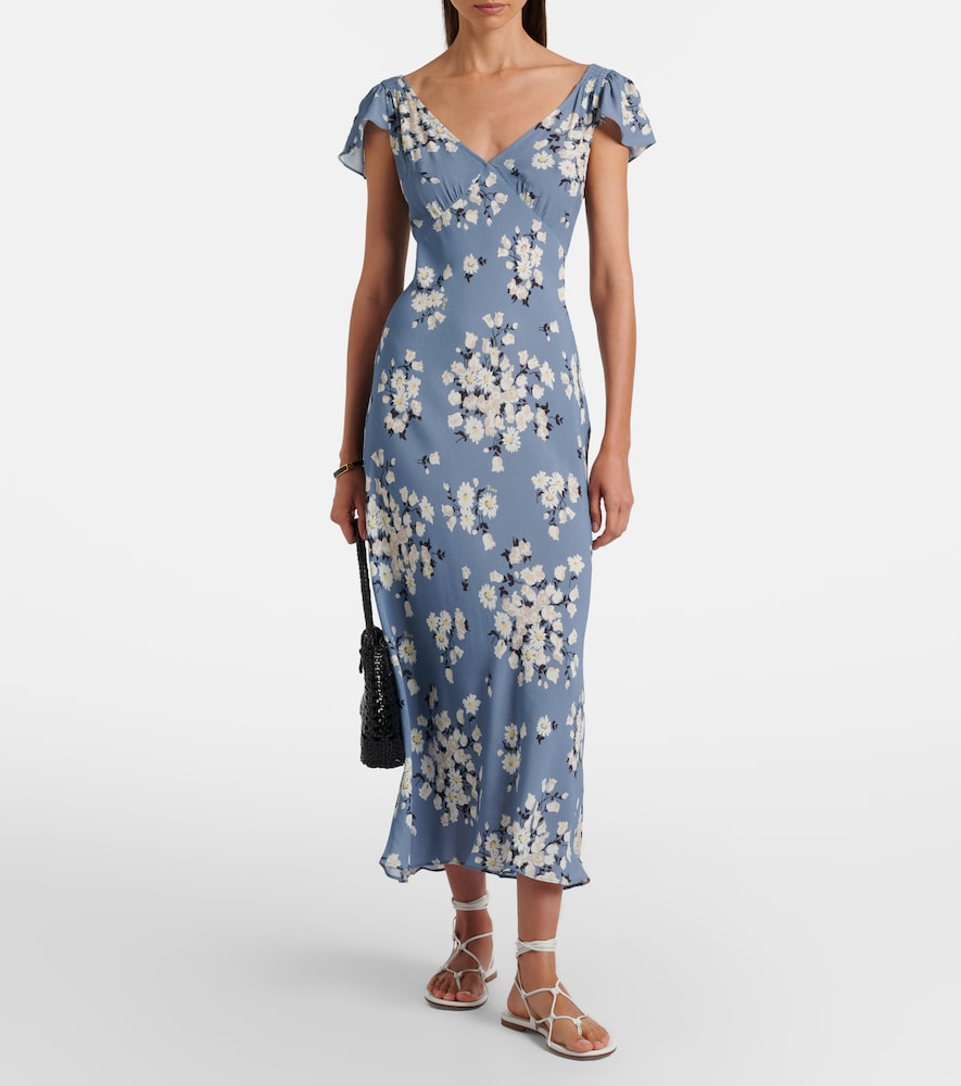 Rixo Cathy floral crêpe midi dress