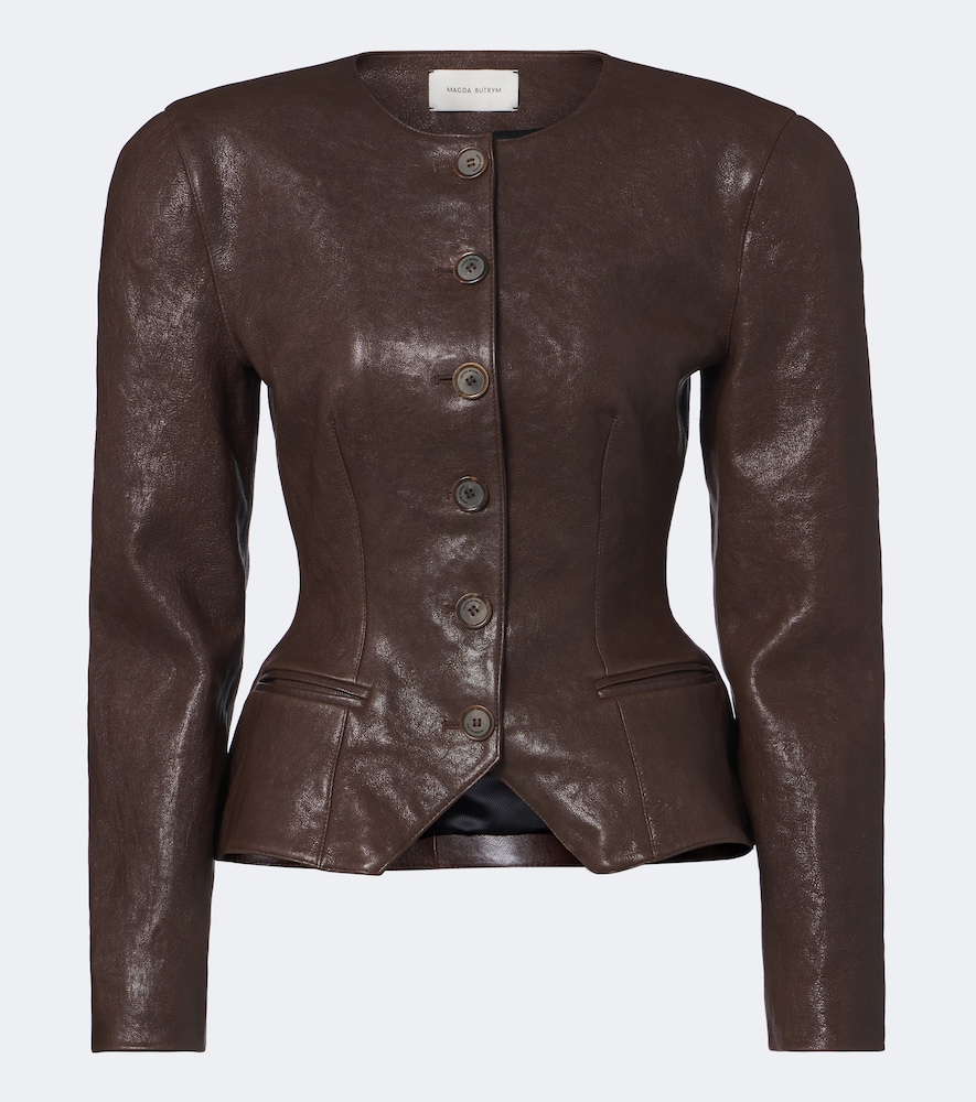 Magda Butrym Veste pplum en cuir 2295$