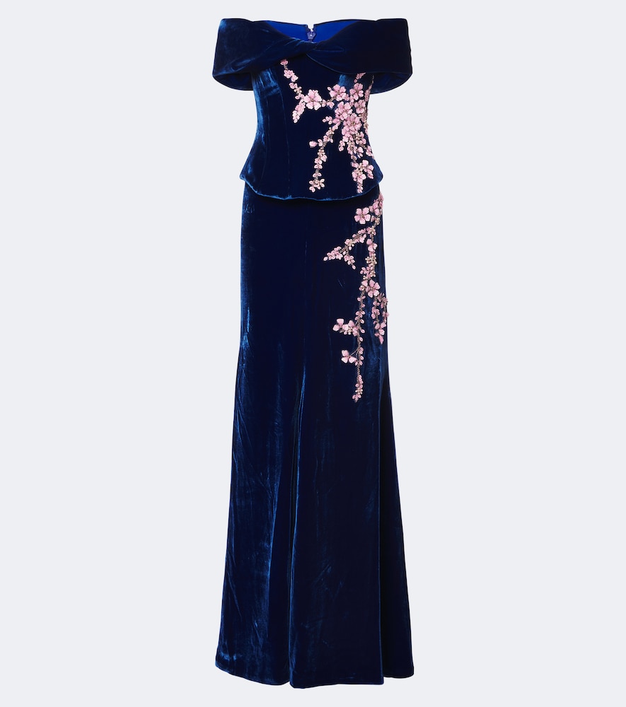 Verzierte Robe Rielle aus Samt