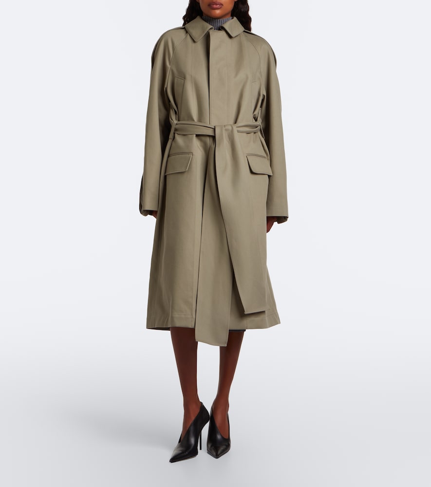 Belted Cotton Gabardine Coat