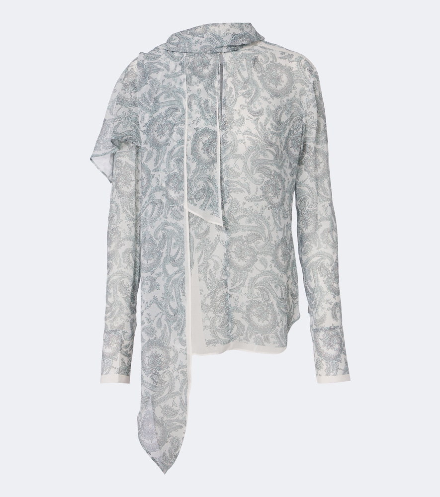 Blusa in crêpe di seta con stampa paisley