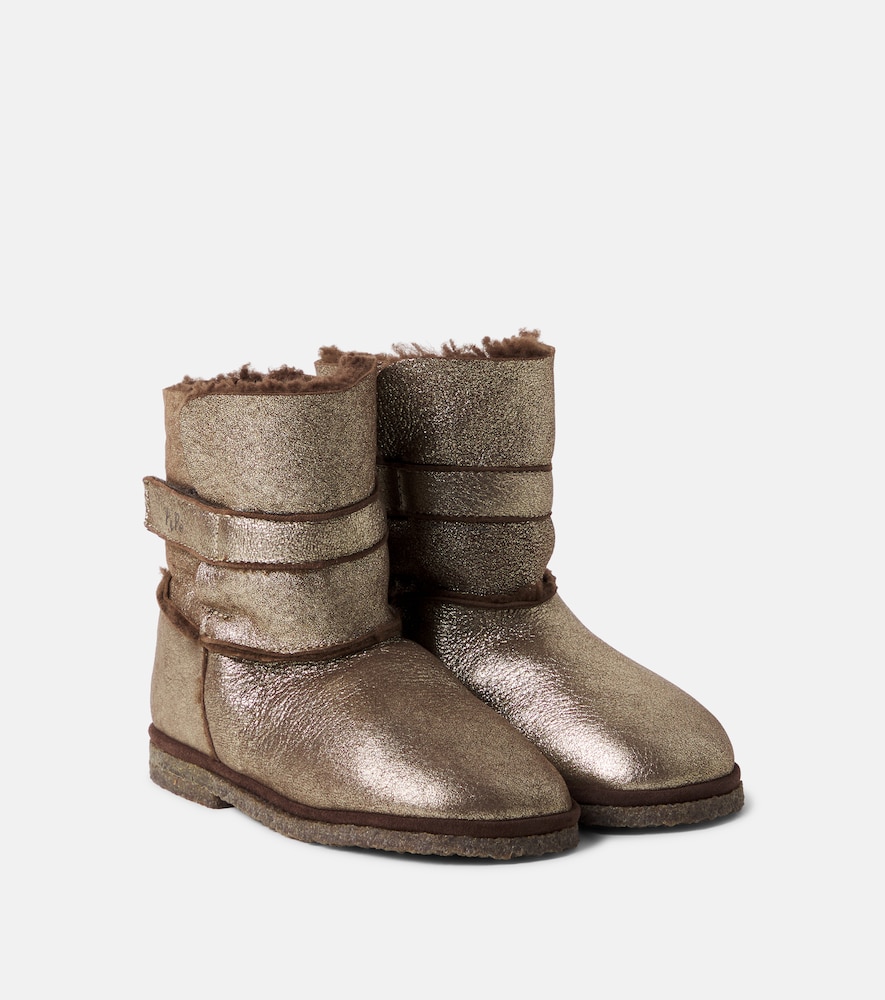 PèPè Stivaletti in pelle con shearling