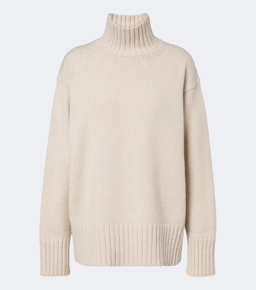 Róhe Turtleneck Wool Beige Cashmere Sweater