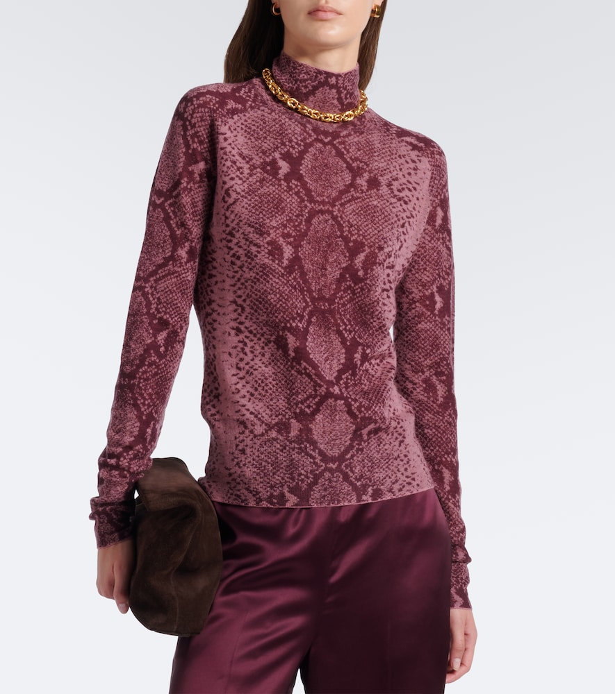 Yasmin Snake-Print Cashmere Sweater