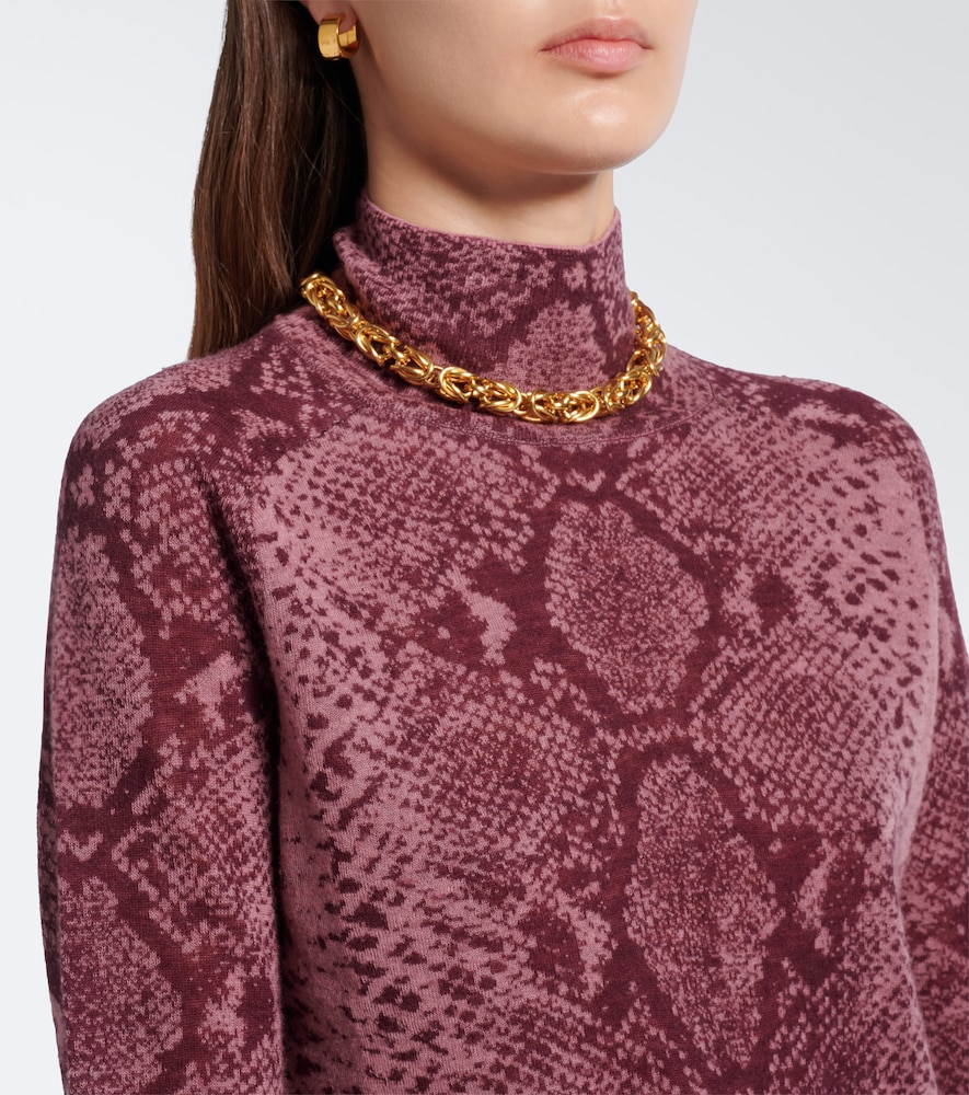 Yasmin Snake-Print Cashmere Sweater
