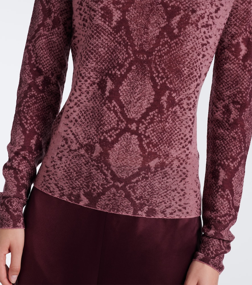 Yasmin Snake-Print Cashmere Sweater